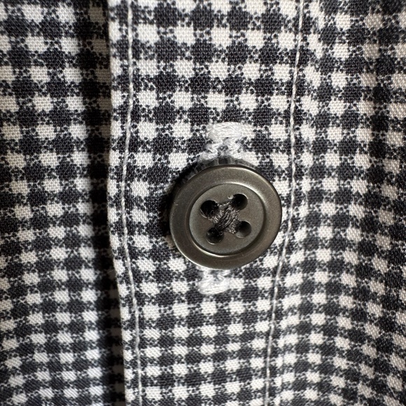 Awearness by Kenneth Cole Men's Geometric Mini Check Button Up Shirt Gray 15.5 - Picture 4 of 13